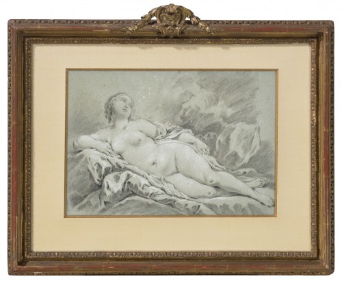 Pierre-Charles Le Mettay (1726-1759) - Reclining female nude - Paintings & Drawings Style Napoléon III