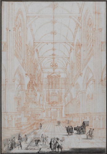 Jan Goeree (1670-1731) - Vue intérieure de l'église de Nieuwe Kerk à Amsterdam