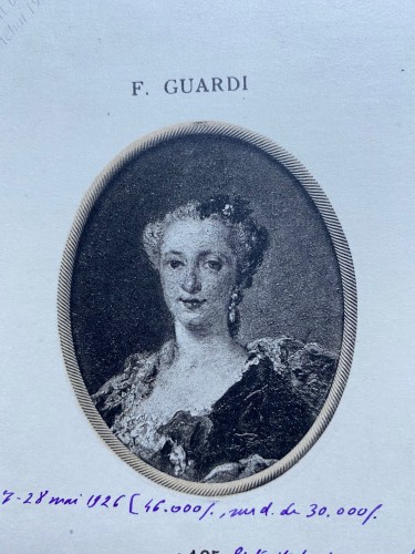 18th century - Miniature Portrait Of A Lady, Attributed To Francesco Guardi (1712-1793)