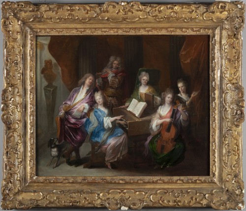 The Musical, attributed to  à François de Troy (1645 - 1730)  - Paintings & Drawings Style Louis XIV