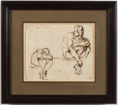 Giuseppe Bossi (1777-1815) - Studies Of Seated Figures - Paintings & Drawings Style Louis XVI