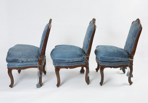Six 18th century Genoese Chairs in Walnut - Seating Style Louis XV