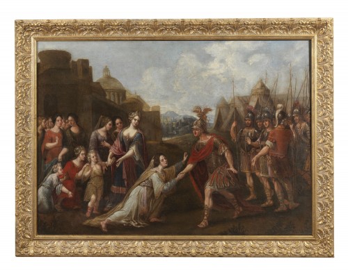 La famille de Darius avec Alexandre le Grand, école Italienne du 17e siècle - Tableaux et dessins Style Louis XV