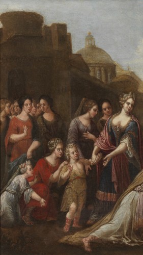 Tableaux et dessins Tableaux XVIIe siècle - La famille de Darius avec Alexandre le Grand, école Italienne du 17e siècle