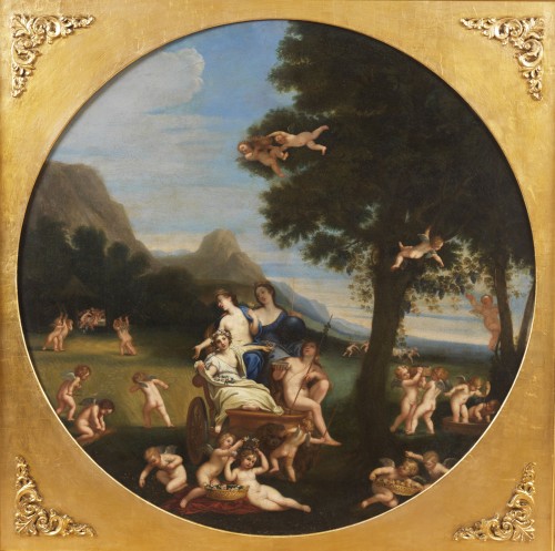 Earth Allegory with Putti Felice Cignani ( 1660 - 1724 ) - Paintings & Drawings Style Louis XV