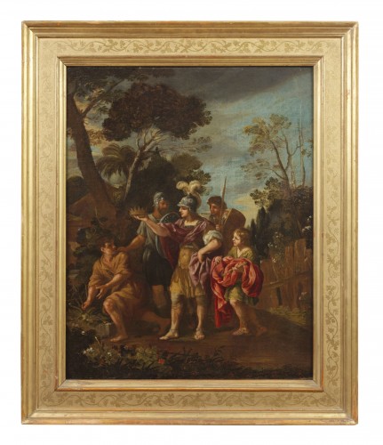 Soldat remettant la couronne à Saint Joseph Giovanni Molinari ( 1721 - 1793 ) - Tableaux et dessins Style Louis XVI