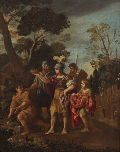 XVIIIe siècle - Soldat remettant la couronne à Saint Joseph Giovanni Molinari ( 1721 - 1793 )