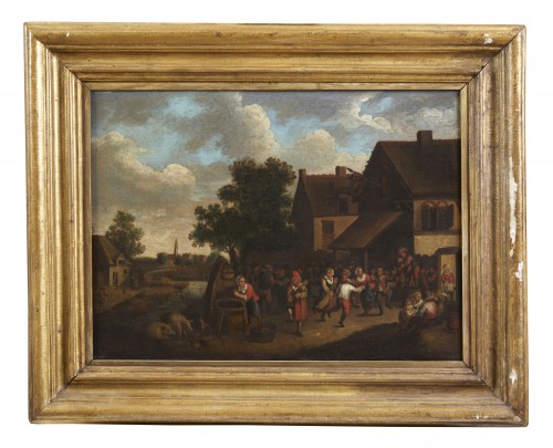 Paintings & Drawings  - Outdoor Peasant Scene -  Flemish School of the17th century