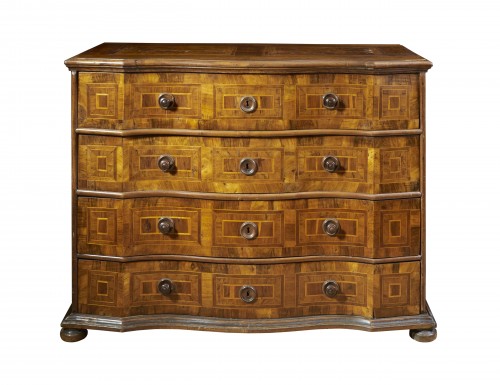 Lombard Louis XV Chest Of Drawers In Walnut