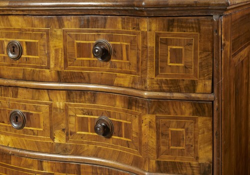 Furniture  - Lombard Louis XV Chest Of Drawers In Walnut