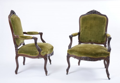 Sièges Fauteuil & Bergère - Suite de six fauteuils Lombards du XVIIIe siècle