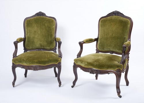 Antiquités - Six Lombard Armchairs Of The 18th Century 