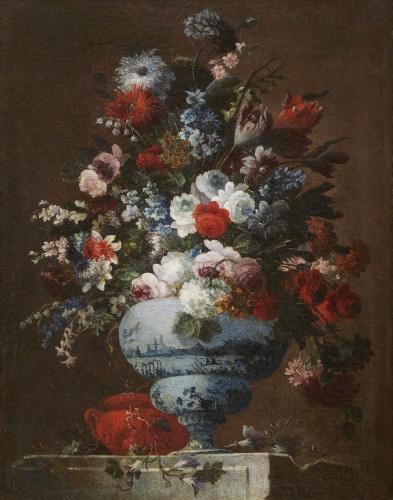 Still Life Depicting A Vase Of Flowers - Gaspare Lopez ( 1650 - 1740 )