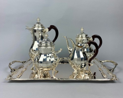 Argenterie et Arts de la table  - Service à thé en argent par Marcel Wolfers