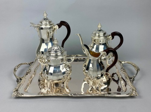 Service à thé en argent par Marcel Wolfers - Robin Kowalski Antiques