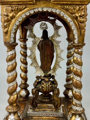 Antiquités - Early 18th century wood an dsilver tabernacle