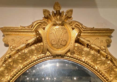 Grand miroir Napoleon III - Miroirs, Trumeaux Style Napoléon III