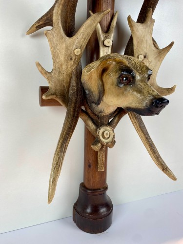 A 19th century Black Forest antlers console with marble top - 