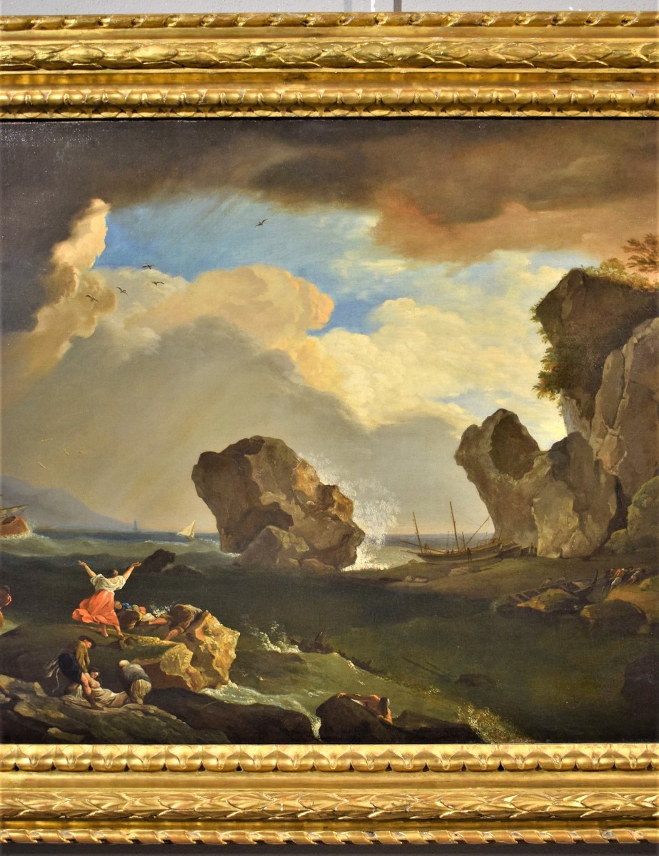 Riproduzioni Di Belle Arti Paesaggio con bagni dettagli di Claude Joseph  Vernet (1714-1789, France)