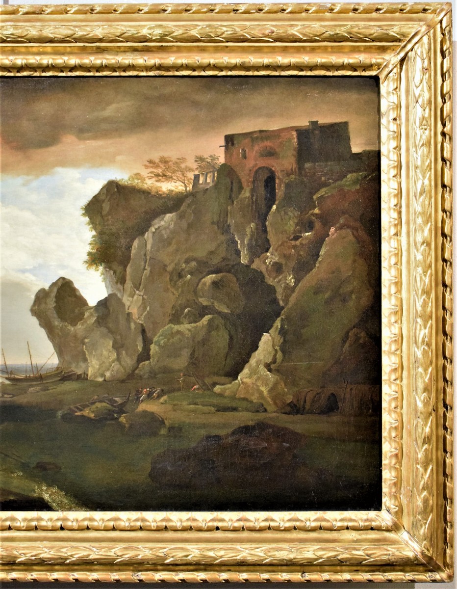 Riproduzioni Di Belle Arti Paesaggio con bagni dettagli di Claude Joseph  Vernet (1714-1789, France)