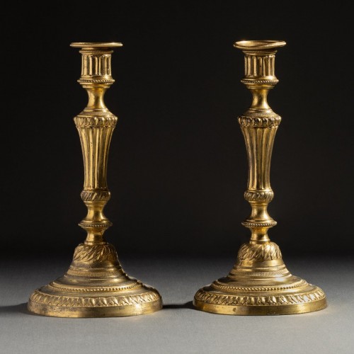 Lighting  - Paris, Transition Period - Pair Of Large Ormolu Bronze Candlesticks