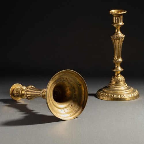 Paris, Transition Period - Pair Of Large Ormolu Bronze Candlesticks - Transition