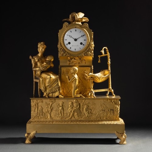 Pendule à la naissance de l'enfant du miracle, Jean Simon Deverberie et Gérard - Horlogerie Style Restauration - Charles X