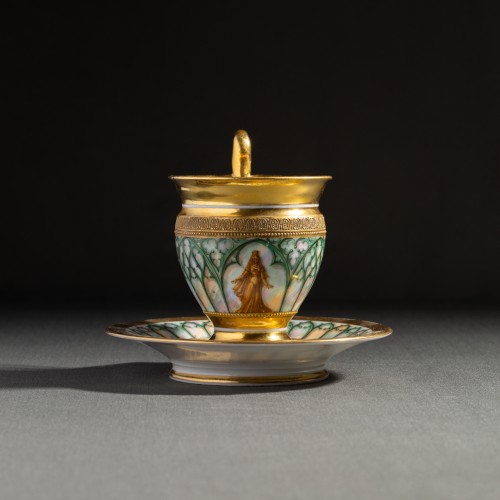 19th century - Ovoid Cup With “troubadour” Decoration And Knurled Friezes - Darte Frèrescirca 1825