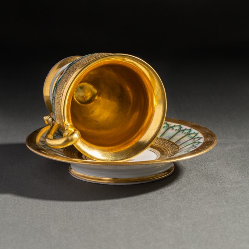 Antiquités - Ovoid Cup With “troubadour” Decoration And Knurled Friezes - Darte Frèrescirca 1825