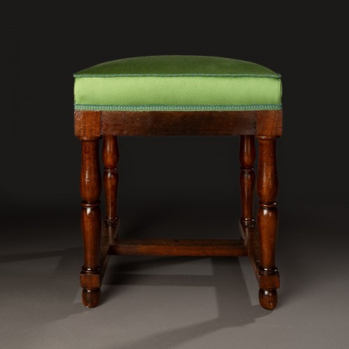  Mahogany and silk stool by Lelièvre, Paris Empire period, Restoration period - 