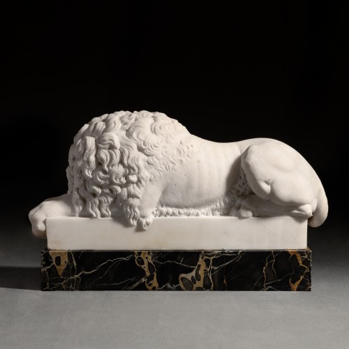 Pire de lions en marbre sculpté du XIXe siècle d'après Canova - Napoléon III