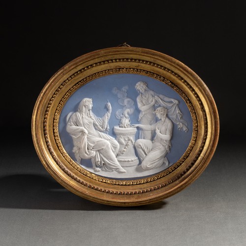 L'initiation de la vestale - Biscuit de porcelaine de la Manufacture Royale de Sèvres vers 1785  - Céramiques, Porcelaines Style Louis XVI