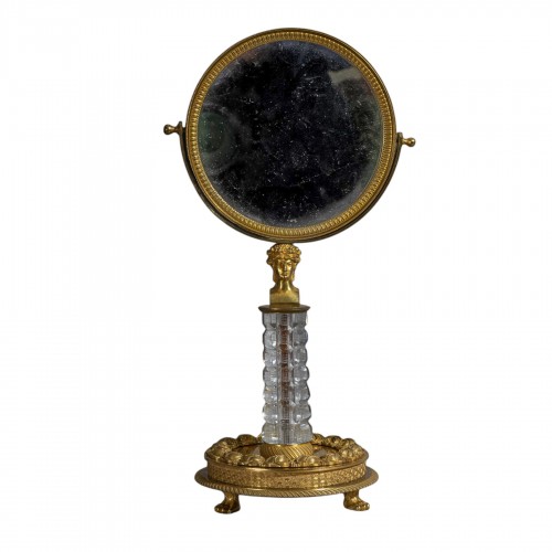 Miroir de table ou psyché en  cristal et bronze à l'ormoulu, Paris vers 1820