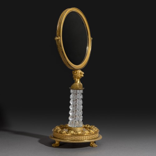 Antiquités - Miroir de table ou psyché en  cristal et bronze à l'ormoulu, Paris vers 1820