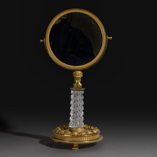 Antiquités - Miroir de table ou psyché en  cristal et bronze à l'ormoulu, Paris vers 1820