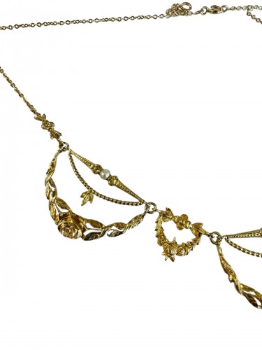 Art Nouveau Gold Necklace - Antique Jewellery Style Art nouveau