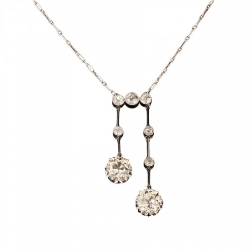 Gold, Platinum And Diamond Neglige Necklace