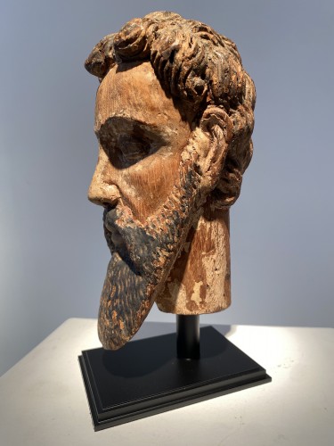 Sculpture Sculpture en Bois - Tête d'homme, Allemagne XVe siècle