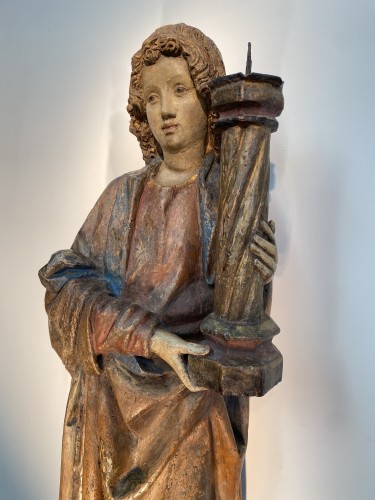 Antiquités - Angel Candle Holder, Tyrol, ca 1500