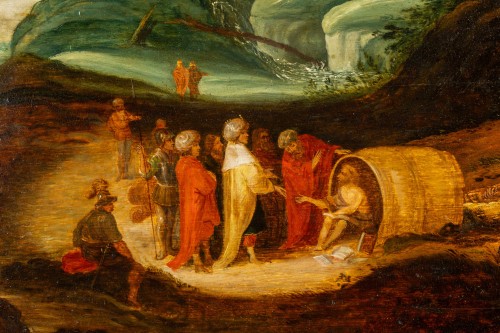 Tableaux et dessins Tableaux XVIIe siècle - Diogène rencontre Alexandre le Grand, Anvers 1600-1650