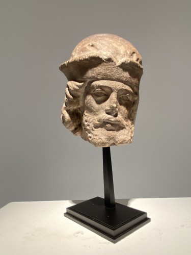 Sculpture  - Stone Head, France 15th century