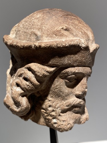 Antiquités - Stone Head, France 15th century