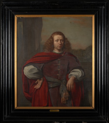 17th C Portrait of a Gentleman labelled &quot;magistrat flamand Nicolas Maes&quot; .