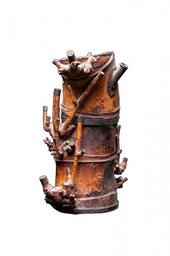 Very Rare Old Chinese Tubular Table Water Pipe made from the Root of bamboo
