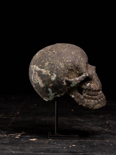  - A lifesize Bronze Momento Mori cast of a Human Skull.19th C.