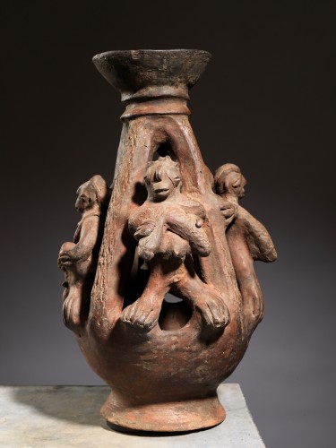  - Pair of Terracotta Ceremonial Altar Vessels,Bariba people