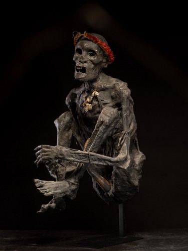 Sculptured model of a smoked Papua Mummie, papier mâché, 20th Century - 