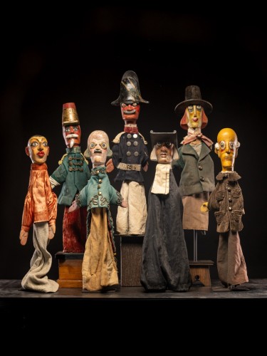 Collection of seven 19th C Authentic French Glove Puppets. - Curiosities Style 