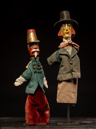 Curiosities  - Collection of seven 19th C Authentic French Glove Puppets.