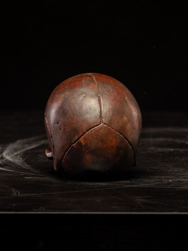 Curiosities  - 18th C Nicely aged Wooden carved Memento Mori skull